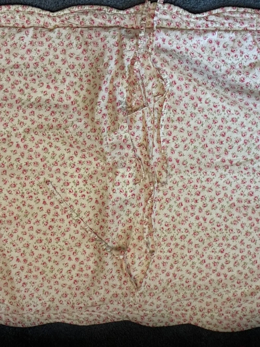 Vintage Rose reversible Floral Quilted Bedspread accent pillows 1 sham